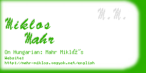 miklos mahr business card